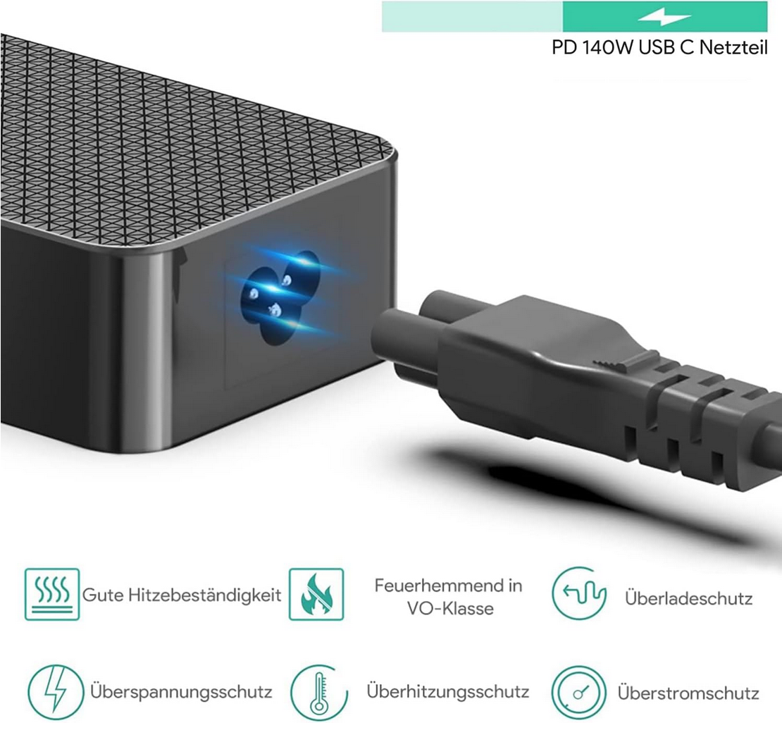 140 Watt USB Type-C power supply for Avalon Nano 3