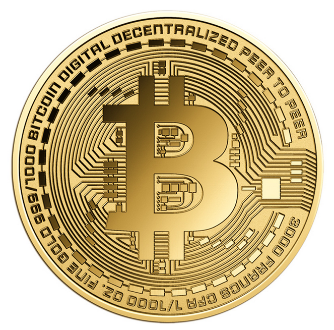 Bitcoin (Echt)Gold Münze - 999/1000 Gold – Makerversum